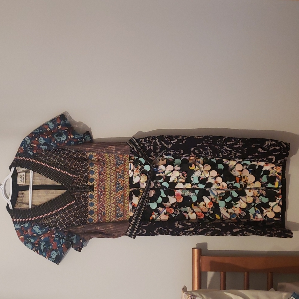 Beguile by byron lars by anthropologie short sleeve dot dress size 12